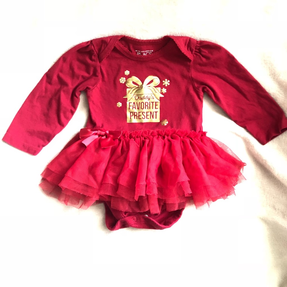 Baby Girls long sleeve graphic tutu bodysuit.